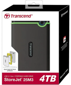 Transcend External HDD 4TB Iron Grey (TS4TSJ25M3S)