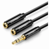 UGREEN AV134 3.5mm Male to 2 Female Audio Cable 20cm Black (UG- 20816)