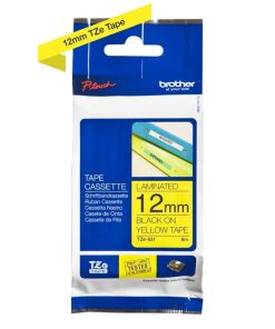 Brother Genuine TZe-631 Labelling Tape – Black on Yellow, 12mm wide