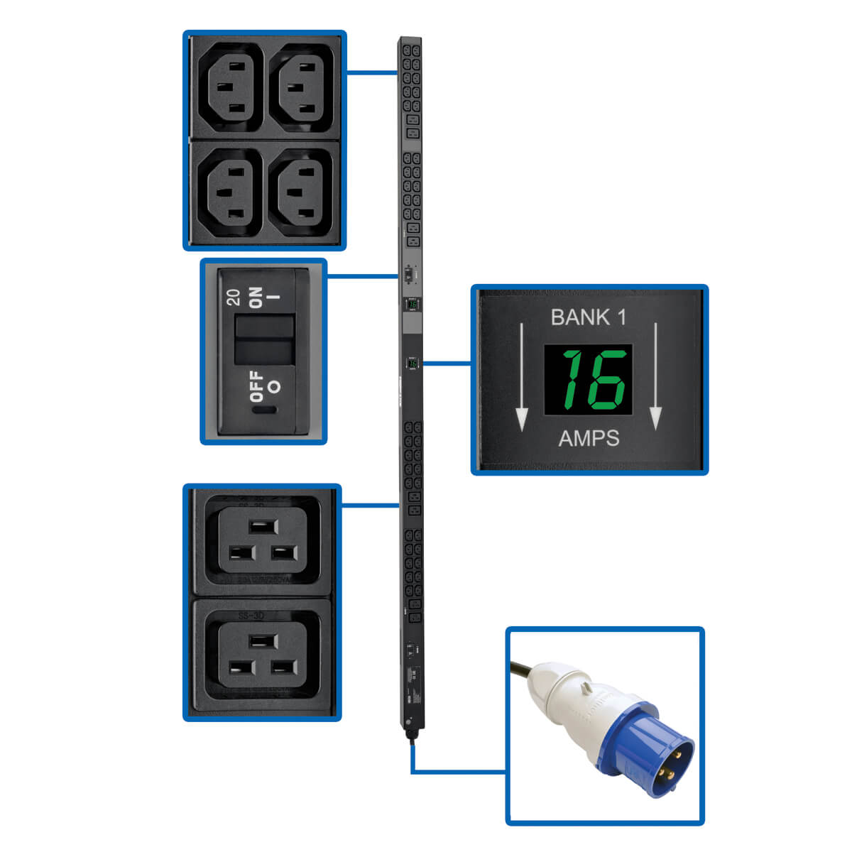Tripp-lite 7.7kW Single-Phase Metered PDU (PDUMV32HV) - Image 3