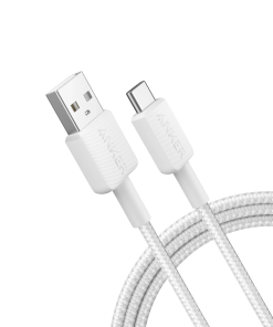 ANKER 322 USB-C to USB-C Cable 3ft 60W Braided White A81F5H21 Fast Charging Cable