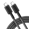 ANKER 322 USB-C to USB-C Cable 3ft Braided Black A81F5H11 Fast Charging Data Cable