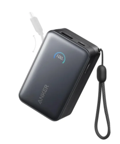 Anker Nano Power Bank (10,000mAh, 45W, Built-in Retractable USB-C Cable) Black