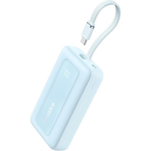 Anker Power Bank 10000mAh 30W with Built-In USB-C Cable Blue (A1688H31)
