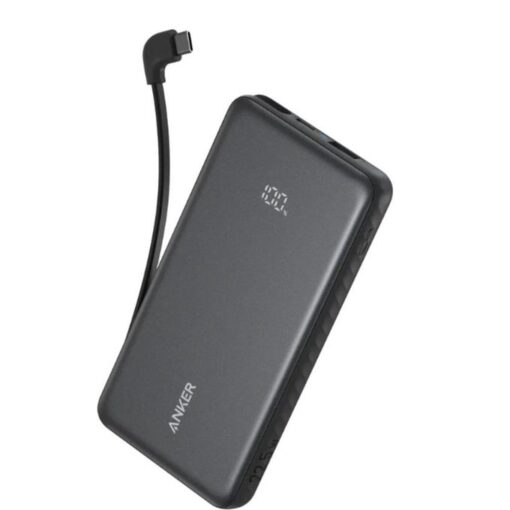 Anker Zolo Power Bank (10,000mAh, 22.5W, Built-in USB-C Cable) Black – Fast Charging Portable Power Bank